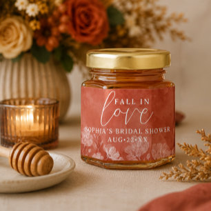 Fall in Love Bridal Shower Honey Jar Favors