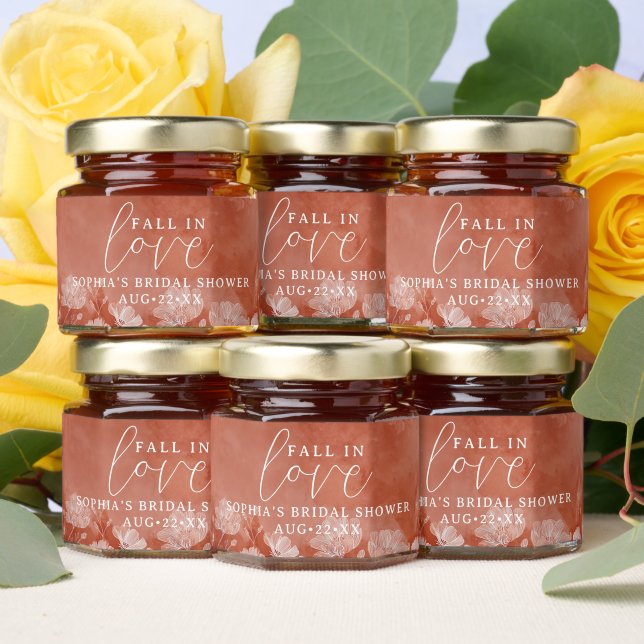 Fall in Love Bridal Shower Honey Jar Favors (Insitu)