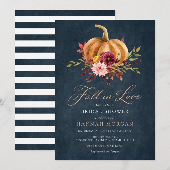 Fall in Love Bridal Shower invitation (Front/Back)