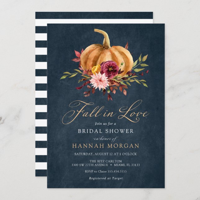 Fall in Love Bridal Shower invitation (Front/Back)