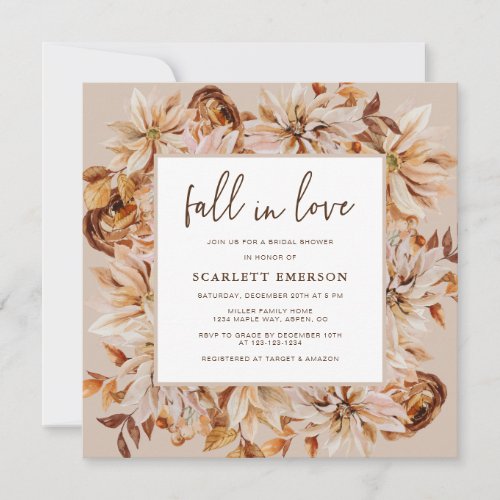 Fall In Love Bridal Shower Invitation