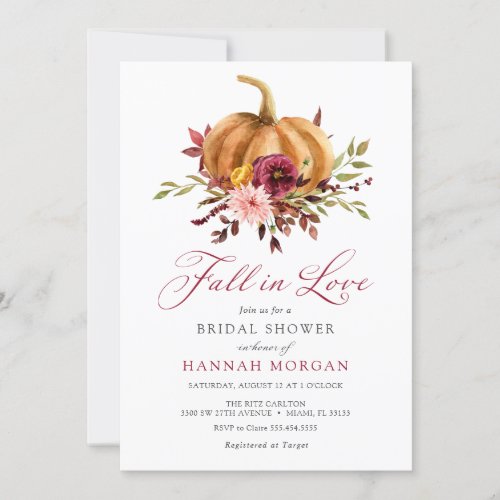 Fall in Love Bridal Shower invitation