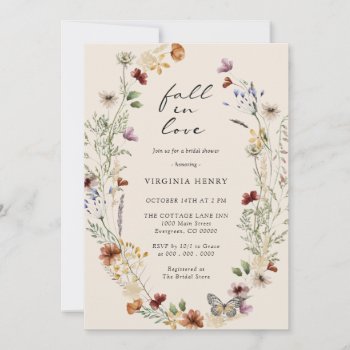 Fall In Love Bridal Shower Invitation by The_Painted_Paperie at Zazzle