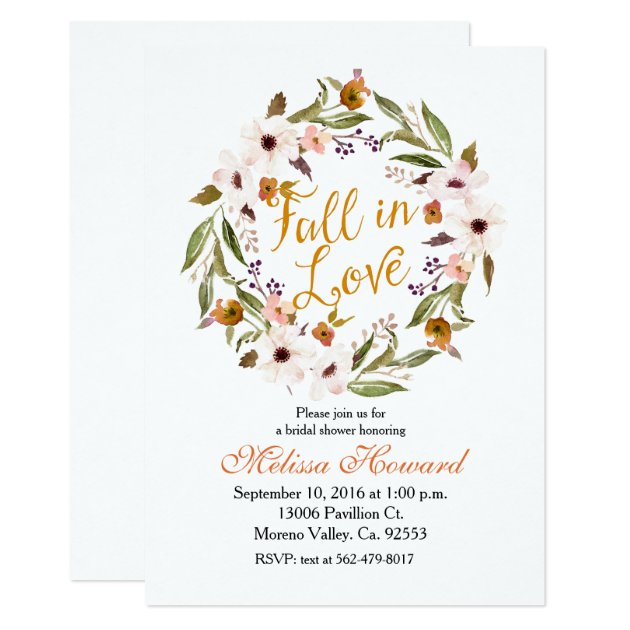 Fall In Love Bridal Shower Invitation