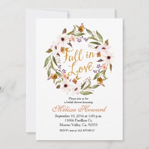 Fall in Love Bridal Shower Invitation