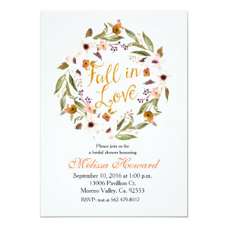 Fall In Love Invitations Announcements Zazzle Fall In Love Bridal Shower Invitation