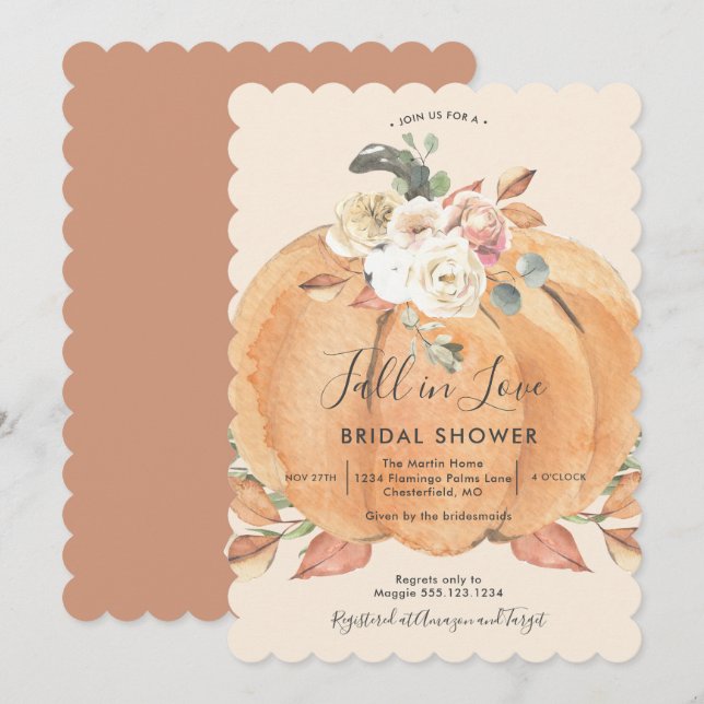 Fall in Love Bridal Shower Invitation (Front/Back)