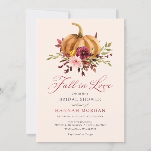 Fall in Love Bridal Shower invitation