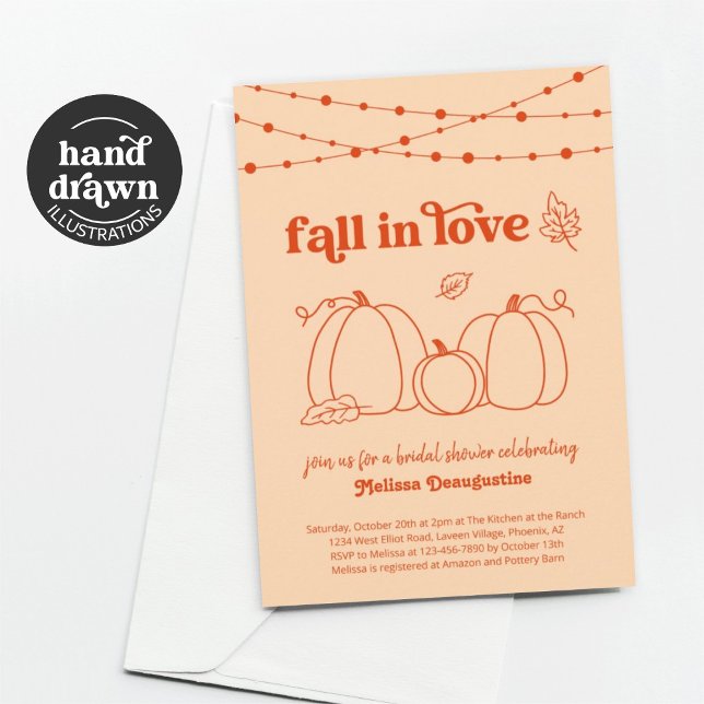 Fall in Love Bridal Shower Invitation (Creator Uploaded)