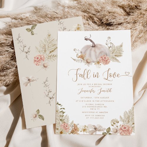 Fall in love bridal shower invitation