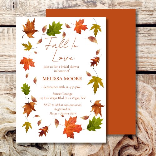 Fall In Love Bridal Shower Invitation