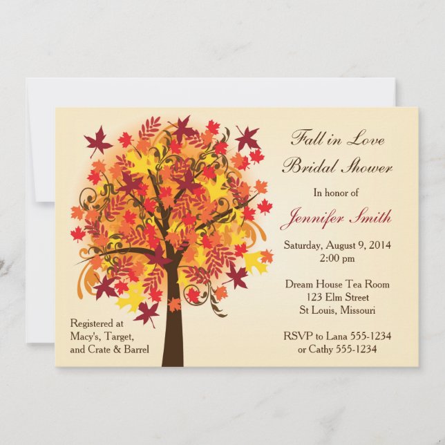 Fall In Love Bridal Shower Invitation (Front)