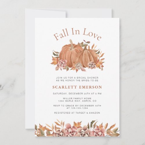Fall In Love Bridal Shower Invitation