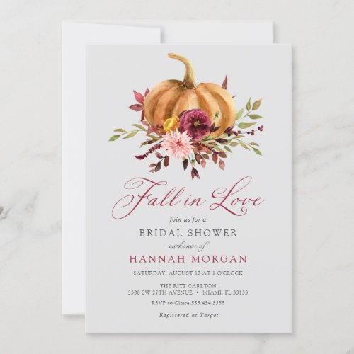 Fall in Love Bridal Shower invitation