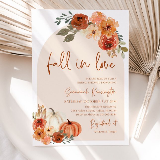 Fall in Love Bridal Shower Invitation, Arch Boho Invitation (Creator Uploaded)