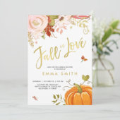 Fall in Love  Bridal shower invitation Baby Autumn (Standing Front)