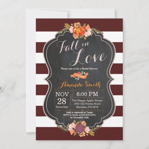 Fall in Love Bridal Shower Invitation Card