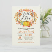 Fall in Love Bridal Shower Invitation Card (Standing Front)