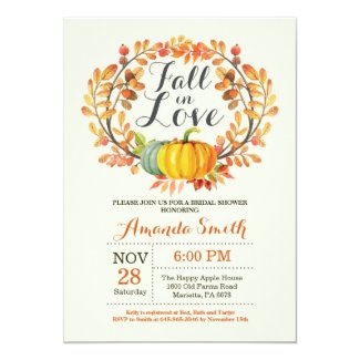 Fall in Love Bridal Shower Invitation Card