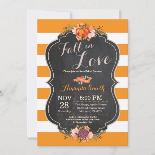 Fall in Love Bridal Shower Invitation Card