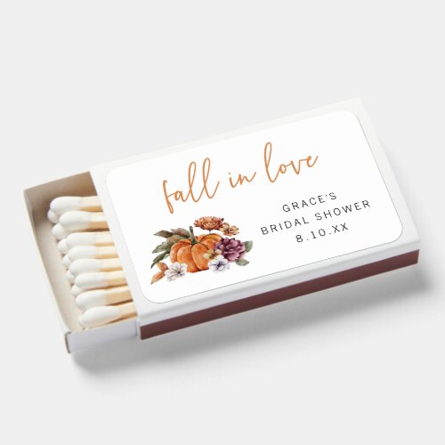 Fall In Love Bridal Shower Matchboxes