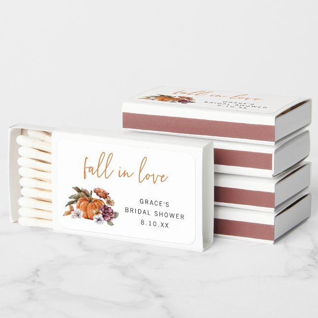 Fall In Love Bridal Shower Matchboxes (Favor Decor Fall In Love Bridal Shower Matchboxes by Painted Paperie)