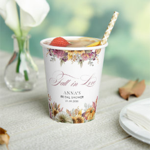 Fall In Love Bridal Shower Paper Cups
