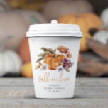 Fall In Love Bridal Shower Paper Cups<br><div class="desc">Fall In Love Bridal Shower Paper Cups. Dive into a dreamy autumnal escape with our bridal shower collection. From hand-painted watercolor pumpkins and blossoming burgundy and terracotta fall flowers to rustic forest green and rust botanicals — every detail is thoughtfully painted. Add a personal touch with burnt orange or burgundy...</div>