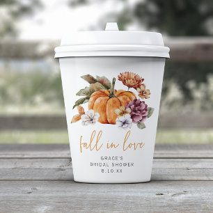 Fall In Love Bridal Shower Paper Cups