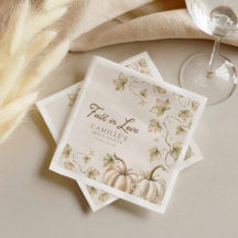 Fall in Love Bridal Shower Paper Napkins