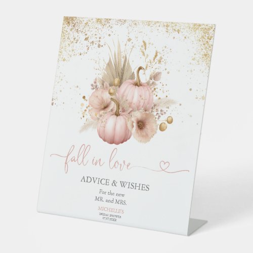 Fall in Love Bridal Shower Pumpkin Advice Wishes