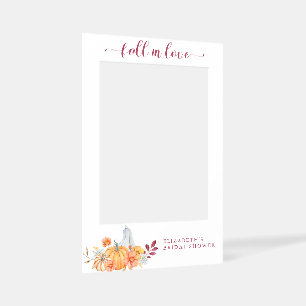 Fall in Love Bridal Shower Pumpkin Photo Booth Selfie Frame