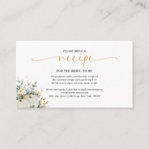 Fall In Love Bridal Shower Recipe Request Enclosure Card