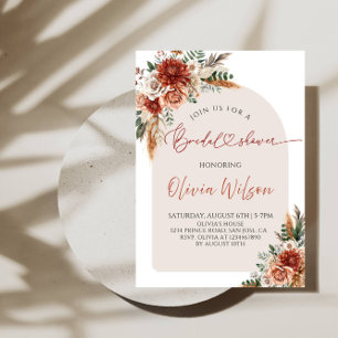 Fall in Love Bridal Shower- Rustic Autumn Party Invitation