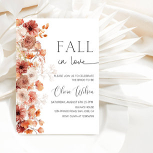 Fall in Love Bridal Shower- Rustic Autumn Party Invitation