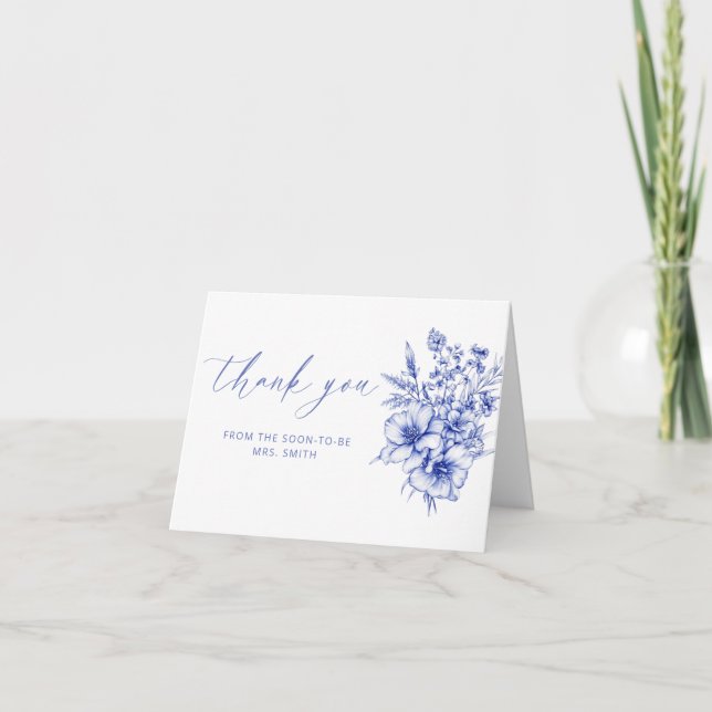 Fall In Love Bridal Shower Thank You  Card (Front)