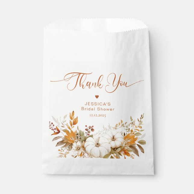 Fall in love bridal shower thank you favor bag (Front)