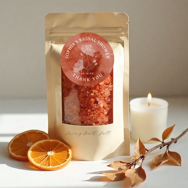 Fall In Love Bridal Shower Thank You Favor Classic Round Sticker (Thank You Favor Sticker)