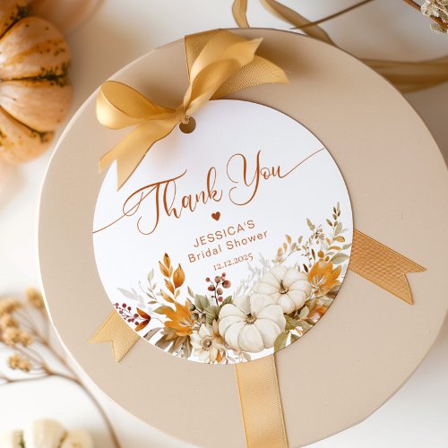Fall in love bridal shower thank you favor tags