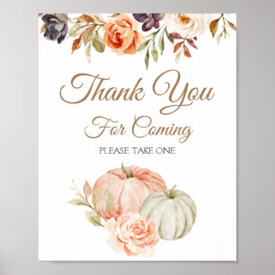 Fall In Love Bridal Shower Thank you for coming Poster