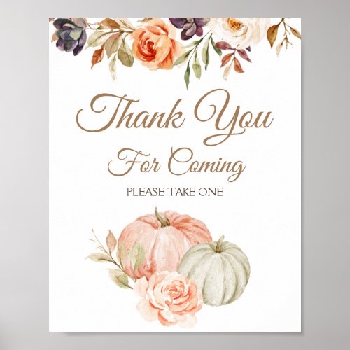 Fall In Love Bridal Shower Thank you for coming Poster