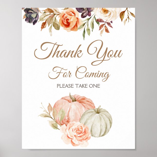 Fall In Love Bridal Shower Thank you for coming Poster (Front)