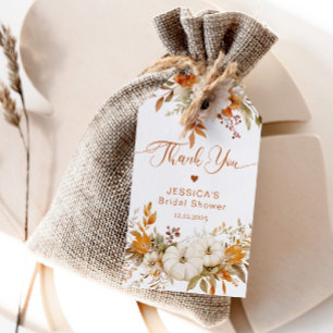 Fall in love bridal shower thank you gift tags