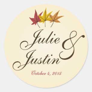 Fall in Love Bridal Shower Wedding Sticker Label