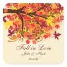 Fall in Love Bridal Shower Wedding Sticker Label