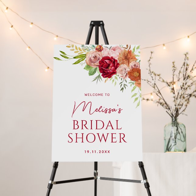 Fall in Love Bridal Shower Welcome Foam Board (In Situ (Stand))