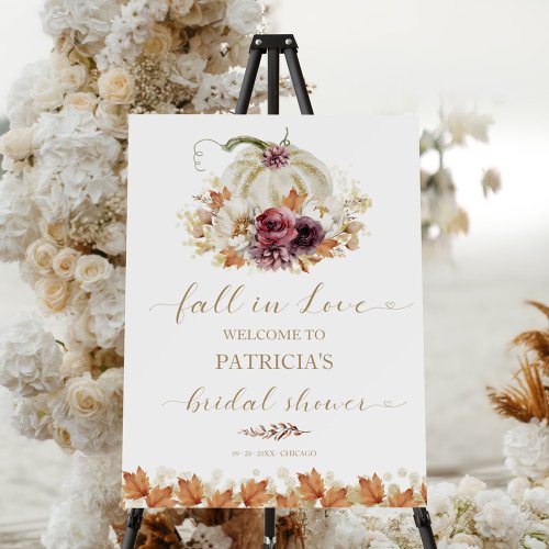 Fall In Love Bridal Shower Welcome  Foam Board