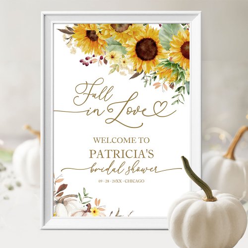 Fall In Love Bridal Shower Welcome Sign