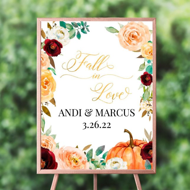 Fall in love Bridal Shower Welcome Sign Personaliz (Creator Uploaded)