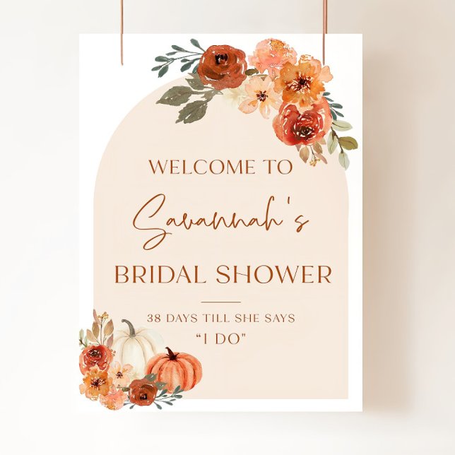 Fall in Love Bridal Shower Welcome Sign Template (Creator Uploaded)